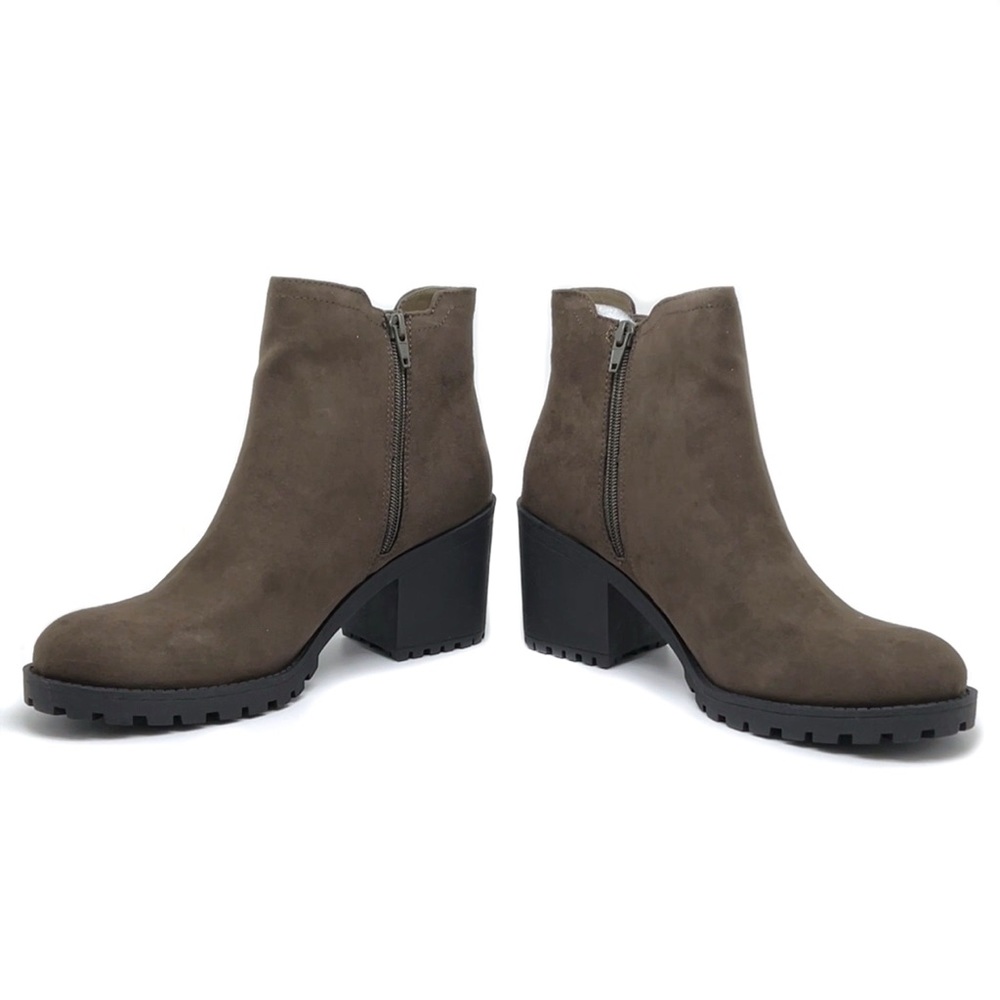 Sun + Stone Chelsea Ankle Boot Morghan Block Heel Bootie Olive Size 10 - Picture 6 of 14